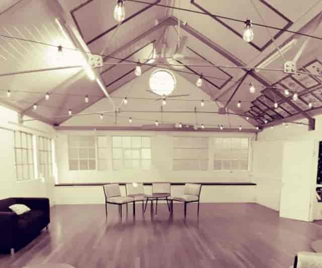 Industrial-chic event space at The Venue on Middle St, perfect for creative workshops and pop-ups.