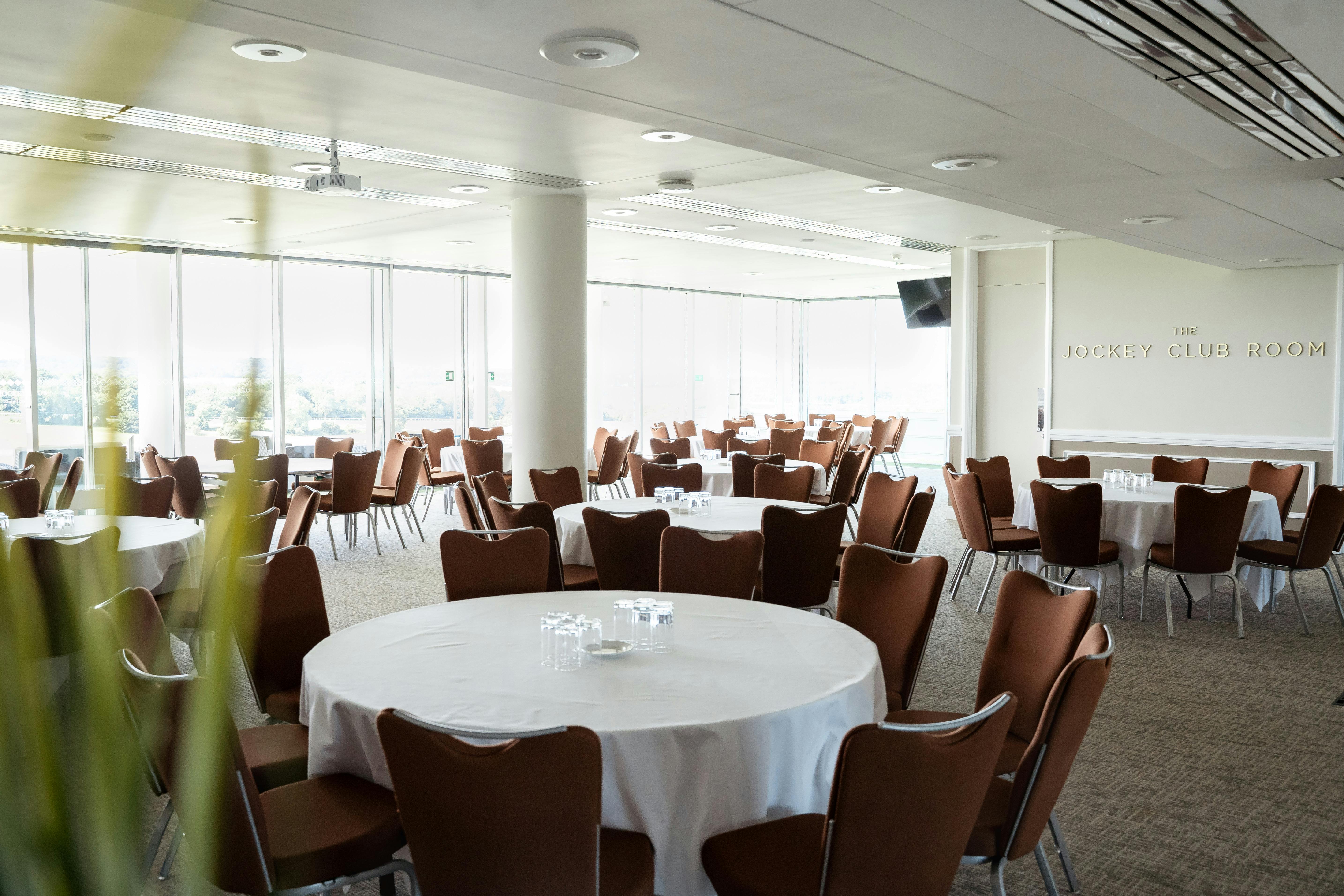 Epsom Downs Racecourse Jockey Club Room, spacious venue for conferences and banquets.