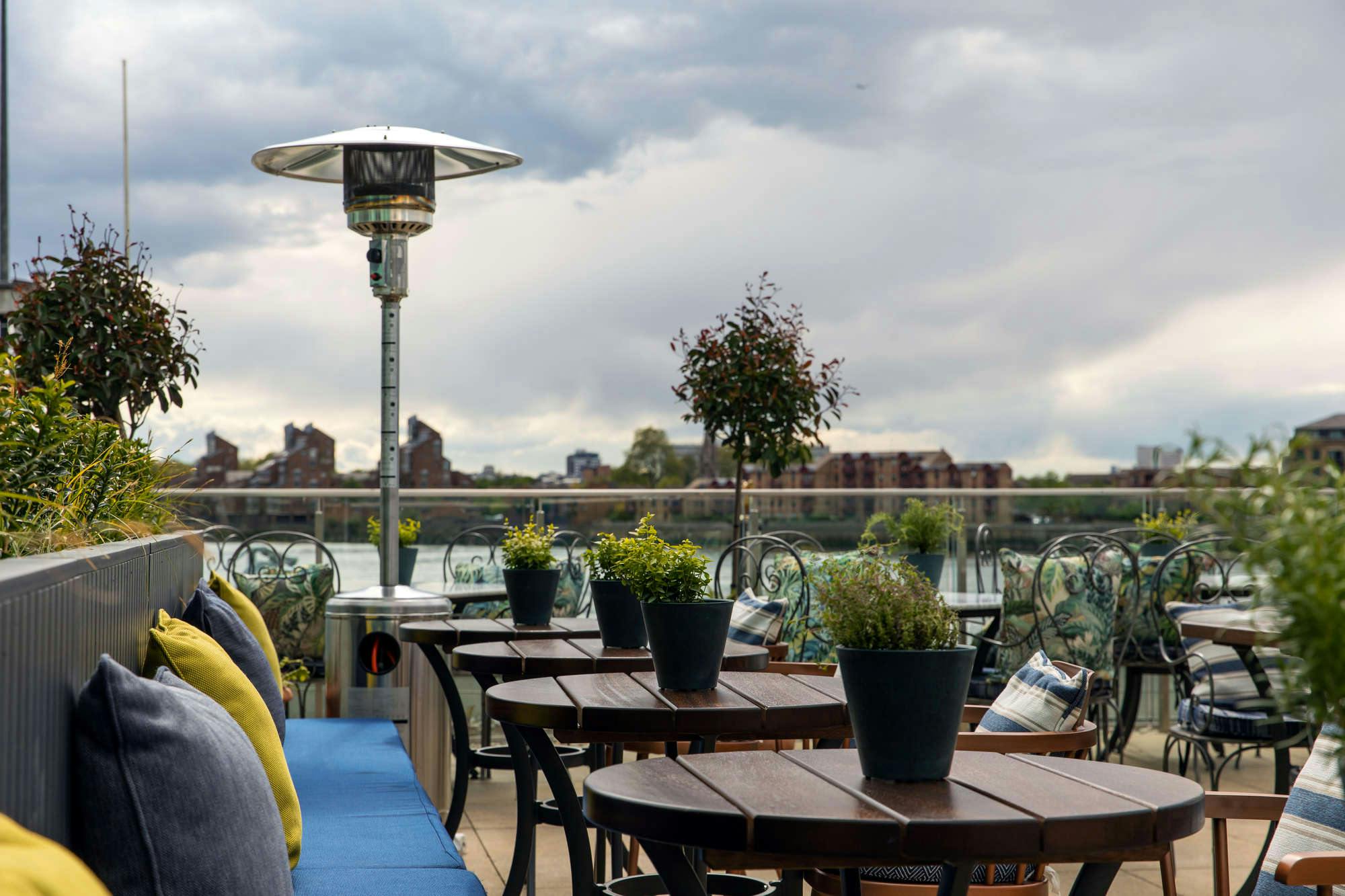 Stylish Roof Terrace at Enderby House, ideal for intimate gatherings and networking events.