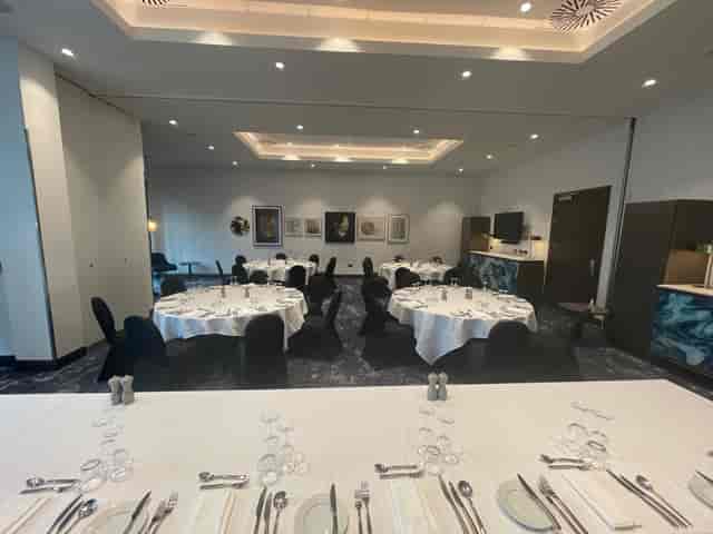 Bucksburn Suite at Hilton Aberdeen TECA, elegant dining setup for corporate events.