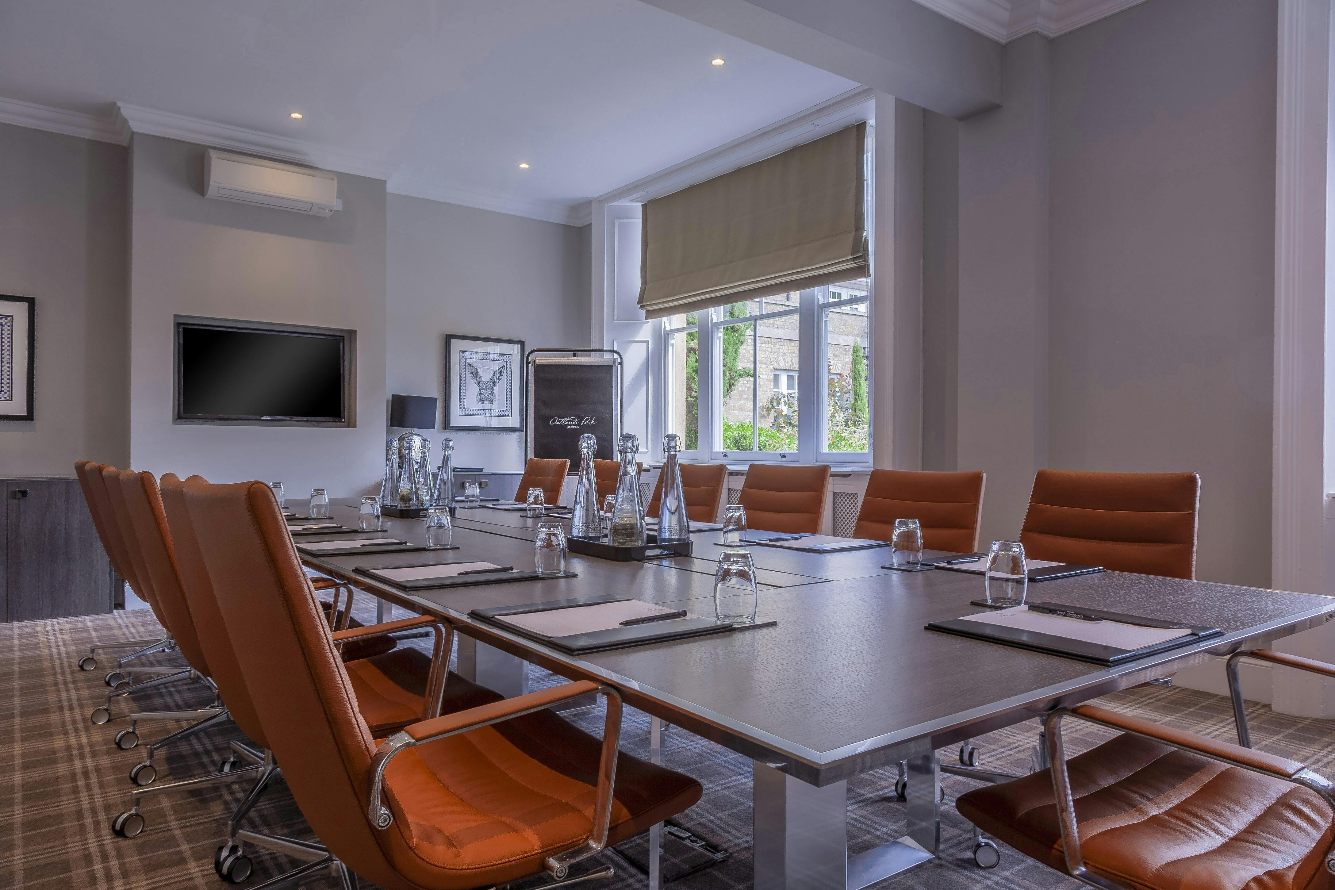 Surrey Room at Oatlands Park Hotel, modern meeting space for corporate events.