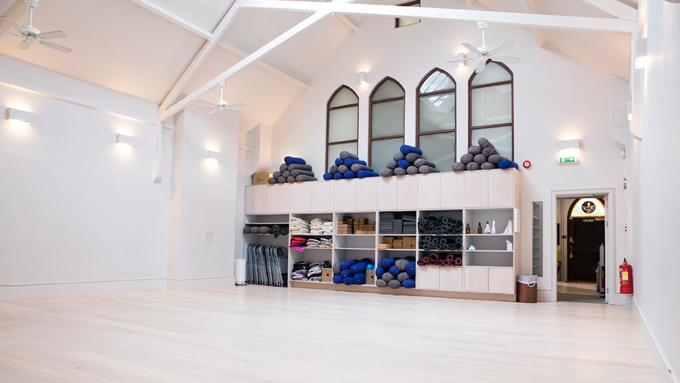 Spacious Ground Floor Studio with high ceilings, ideal for workshops and yoga sessions.