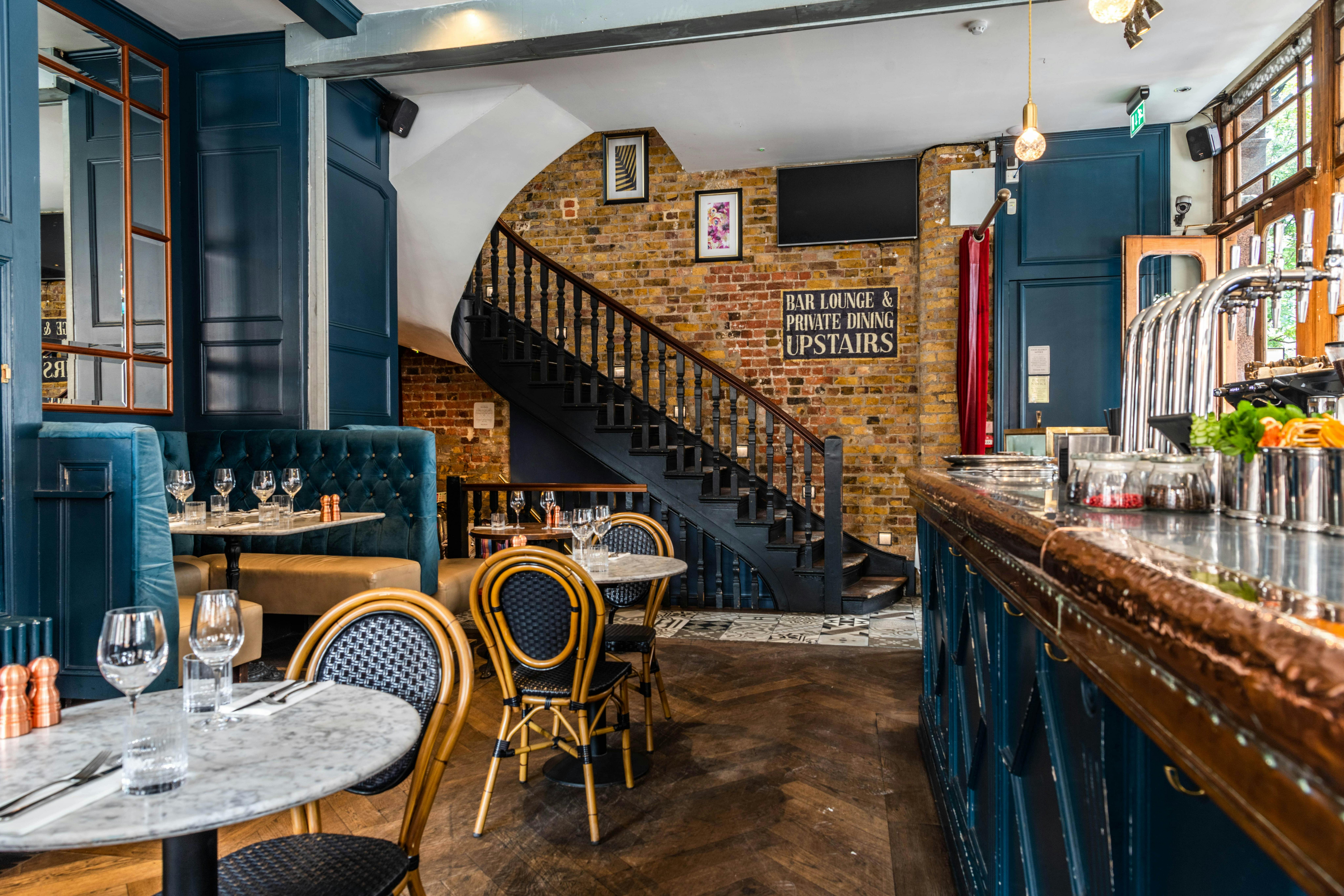 Stylish restaurant interior at The Cavendish, perfect for intimate gatherings and corporate events.