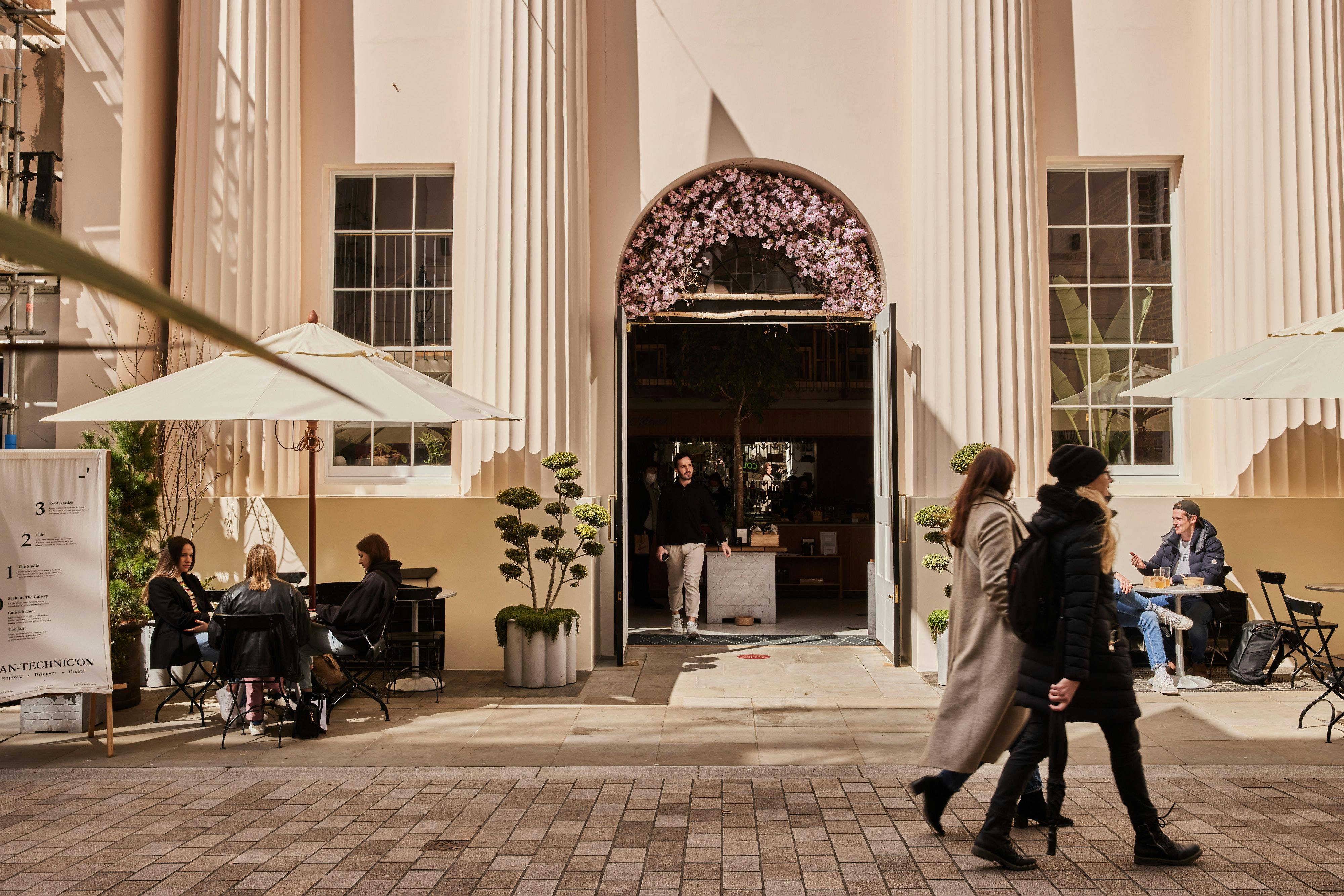 Roof Garden Terrace at Pantechnicon: elegant outdoor event space for networking and gatherings.