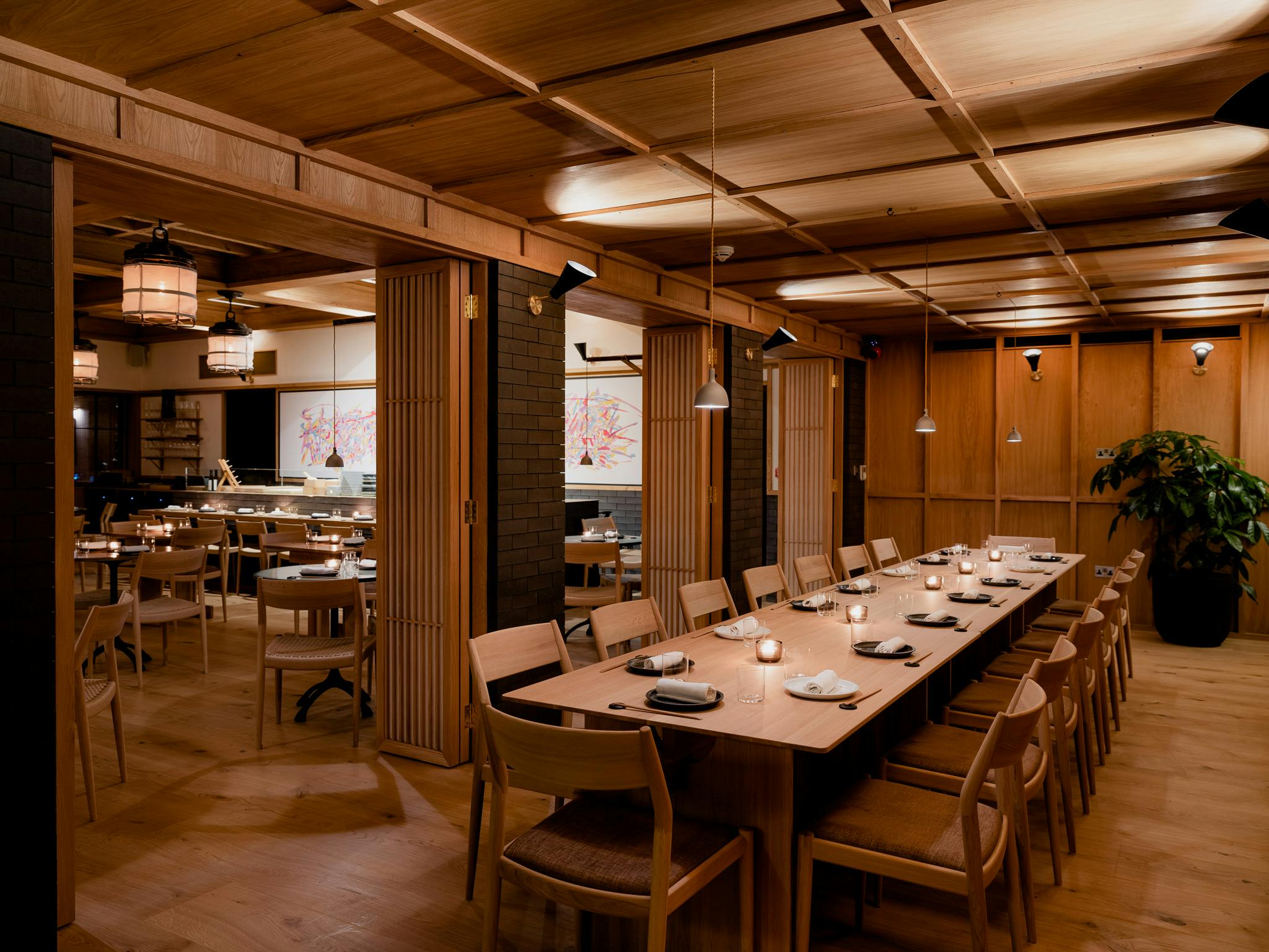 Sophisticated dining space in Sachi, Pantechnicon for intimate meetings and events.
