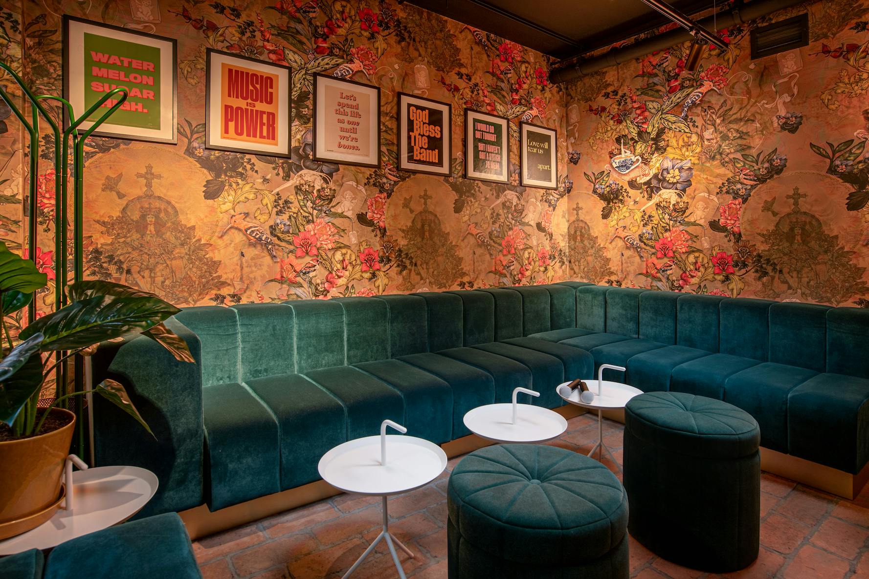 Chapel lounge at Yotel Manchester with plush seating for networking events.