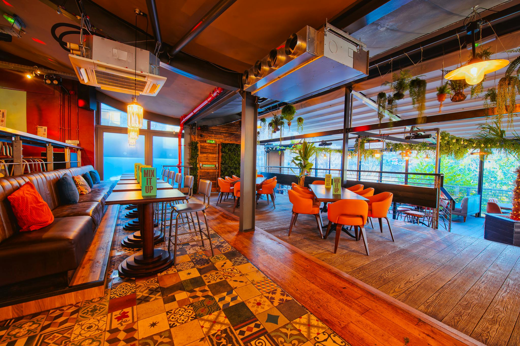 Vibrant event space at The Terrace, Revolution Aberdeen, ideal for networking and gatherings.