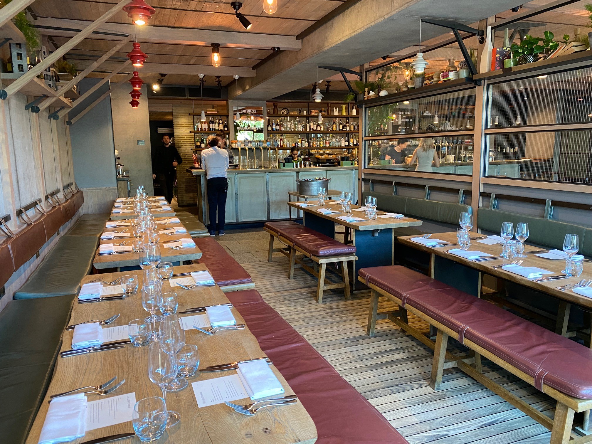 Stylish dining space at The Lighterman, perfect for upscale dinner events and networking.