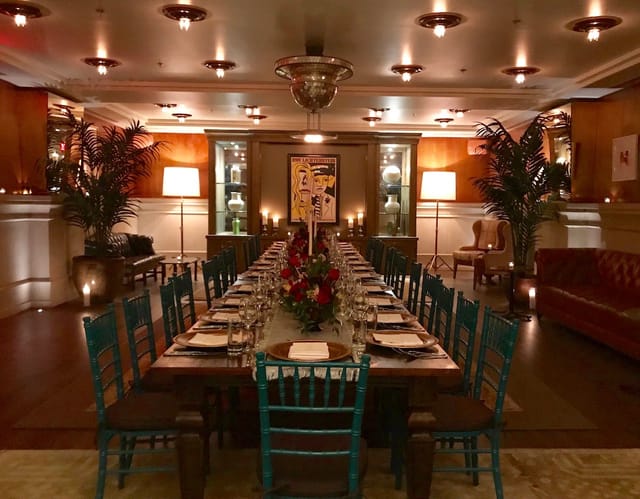 Elegant dining space at Soho Grand Hotel, perfect for corporate dinners and gatherings.