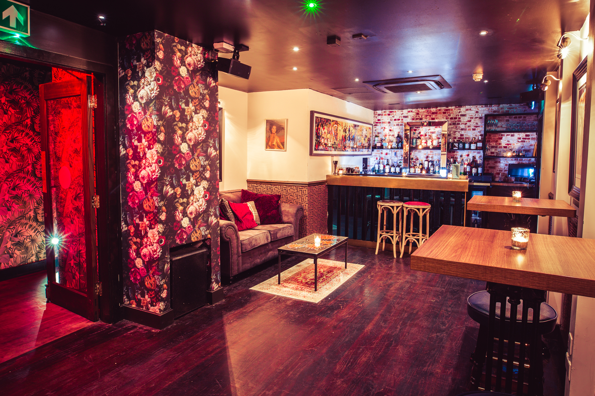 Jabberwocky bar in Callooh Callay Chelsea, cozy venue for cocktail receptions and gatherings.