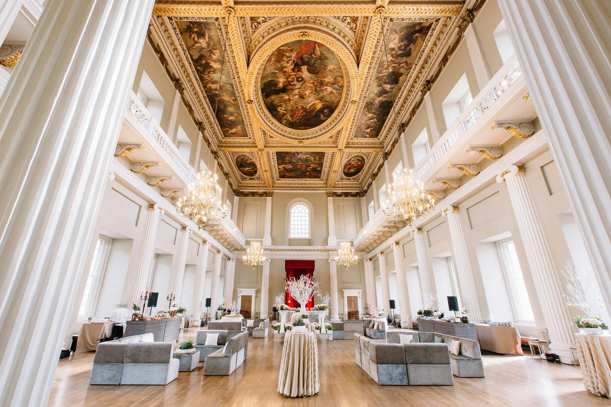 Whole Venue Hire at Banqueting House with high ceilings, ideal for weddings and corporate events.