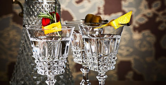 Elegant cocktails in crystal glassware for upscale networking events and celebrations.