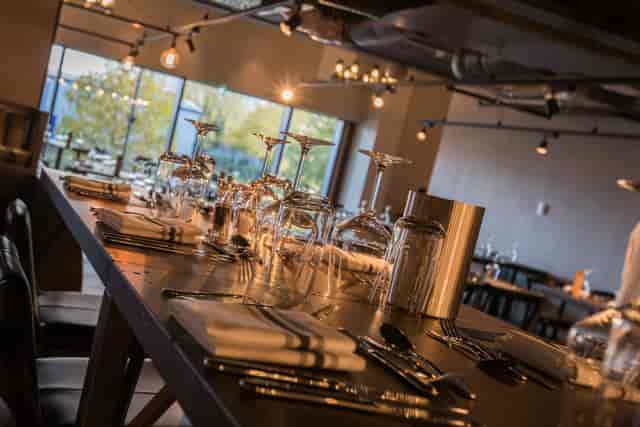 Elegant dining table at The Gate L2, Allianz Stadium for upscale corporate events.