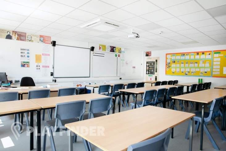 Classroom at St Aloysius' College with flexible seating for workshops and training sessions.