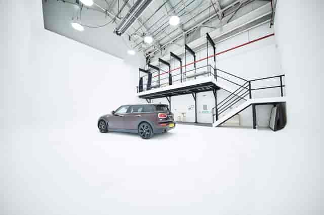 Infinity Stage at Sugar Studios: minimalist event space for product launches and workshops.
