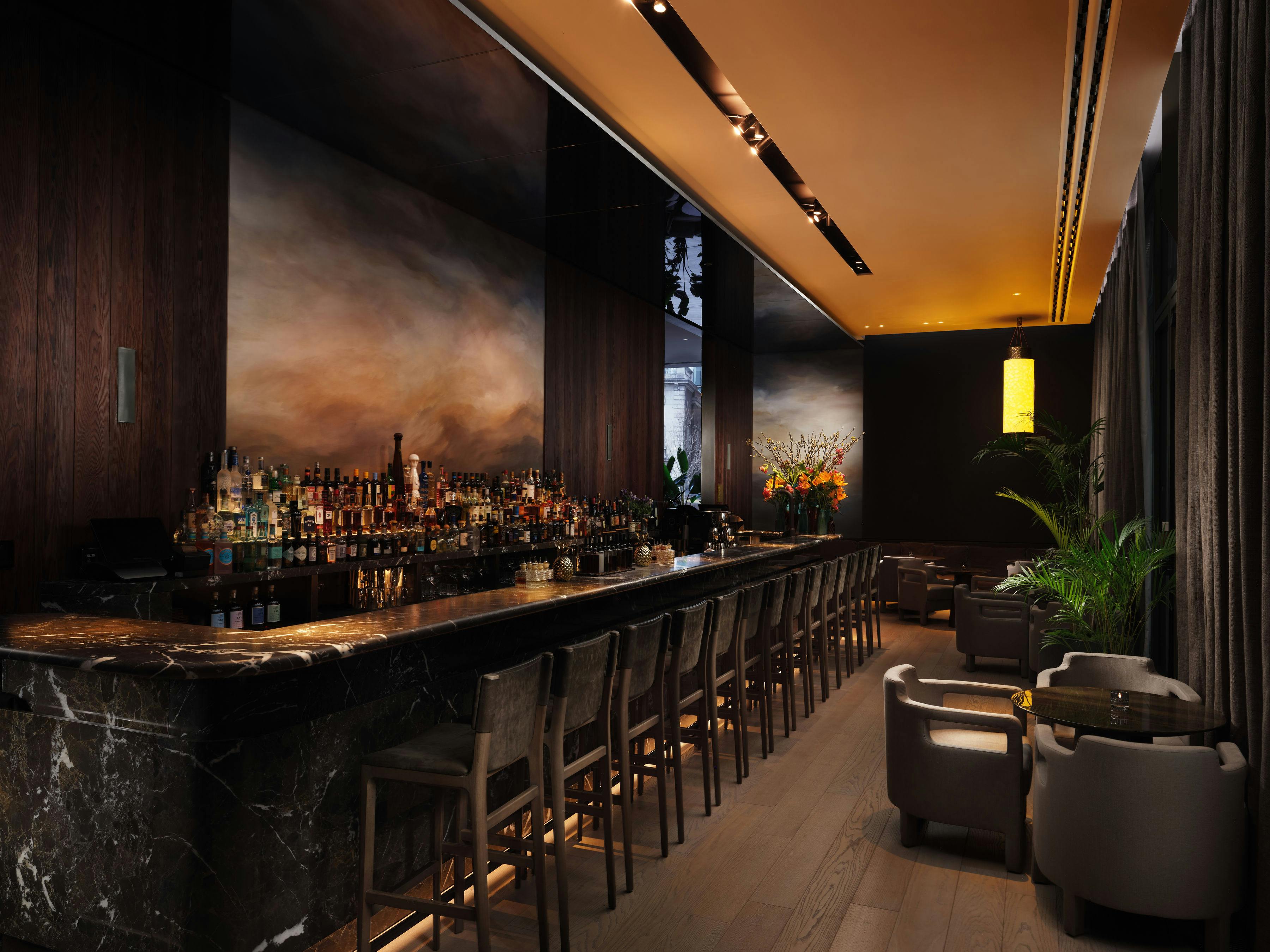 Ginger Lily bar in Straits Kitchen, ideal for networking events and cocktail receptions.