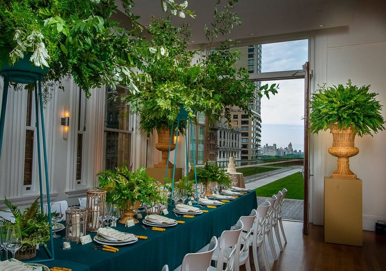 Elegant long table in May Room, Carnegie Hall for upscale corporate events and celebrations.