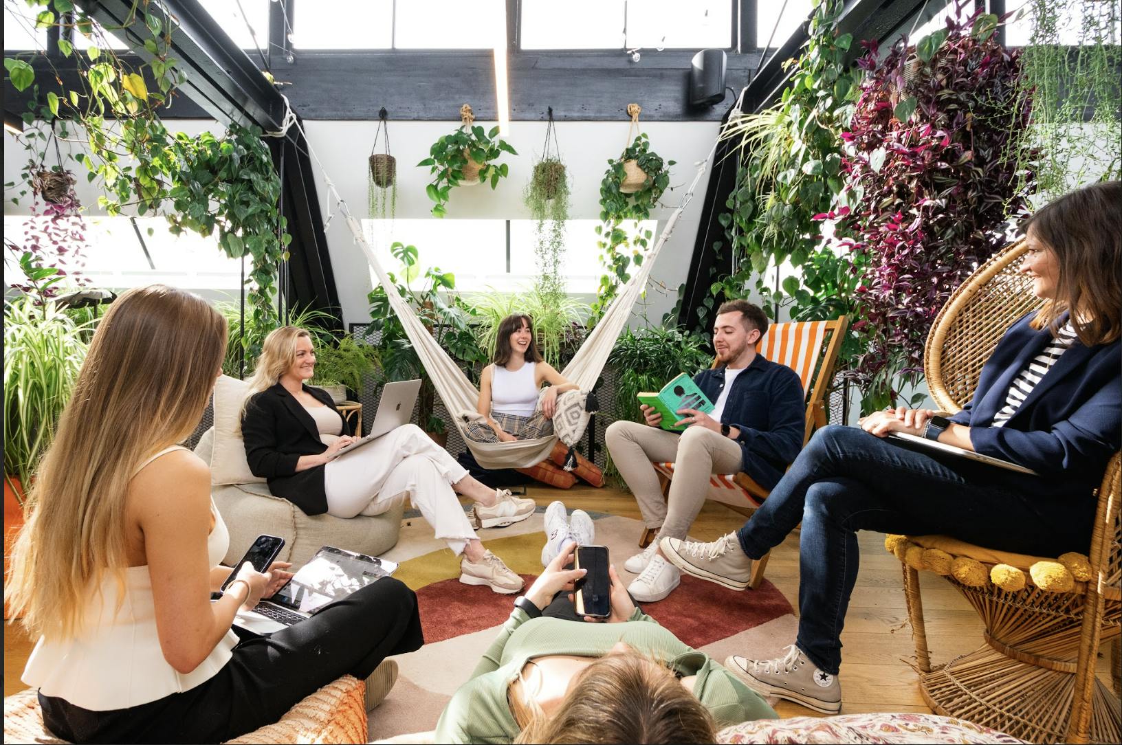 Hanging Garden meeting space with greenery, ideal for brainstorming and team-building events.