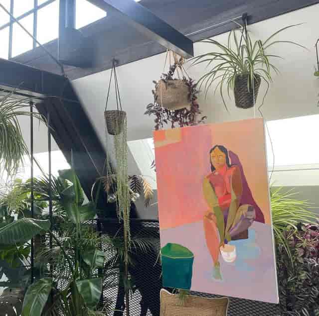 Hanging Garden in Missionworks: vibrant space with greenery for creative meetings and events.