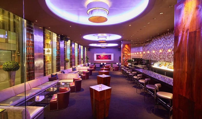 Stylish 48 Lounge main floor, perfect for networking events and cocktail receptions.