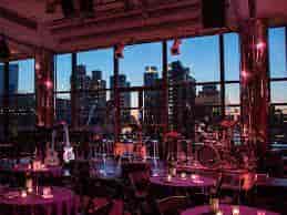 Stylish event space in Stanley H. Kaplan Penthouse with skyline view, perfect for celebrations.