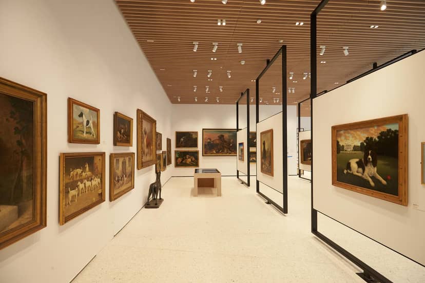 Elegant art gallery at AKC Museum of The Dog, perfect for corporate events and receptions.