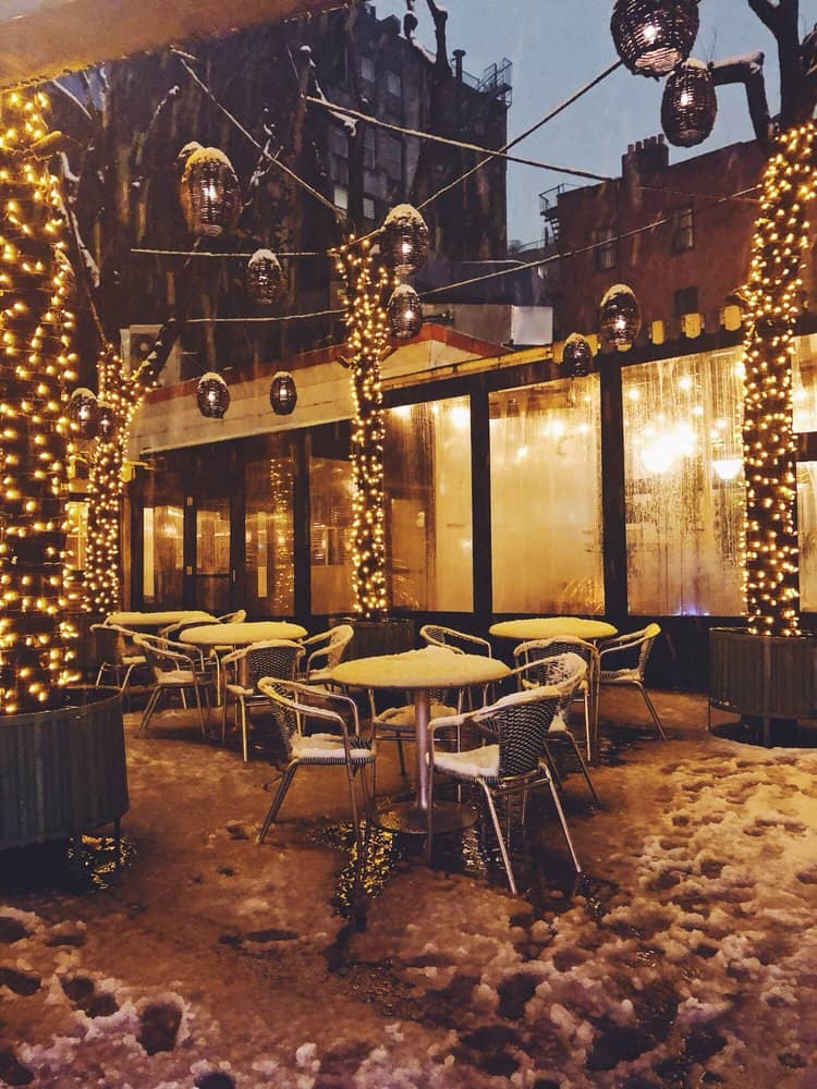 Cozy outdoor venue at B Bar and Grill, perfect for winter events and holiday parties.
