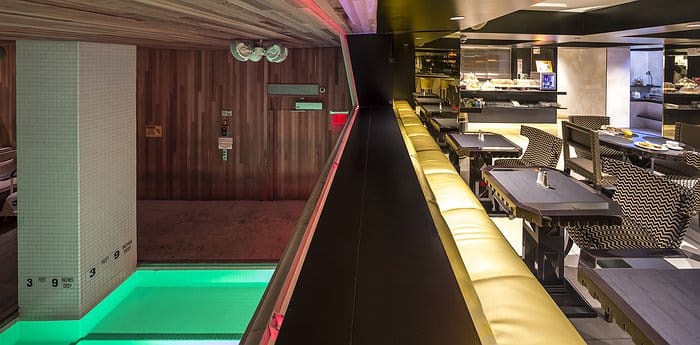 Indoor pool event space at Room Mate Grace Hotel, perfect for networking and gatherings.