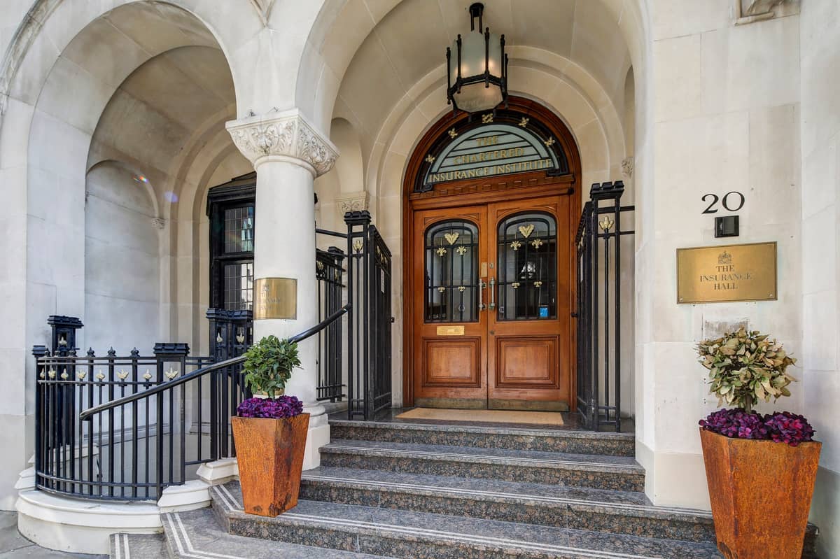 the entrance at Insurance Hall