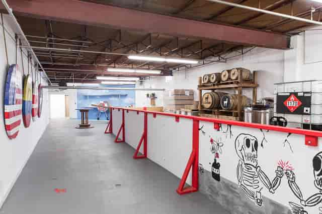 Versatile industrial event space with unique decor for gatherings and meetups.