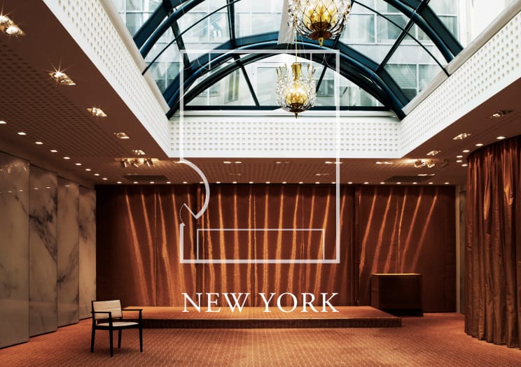 Elegant event space in Grand Hotel, New York with glass ceiling for corporate meetings.