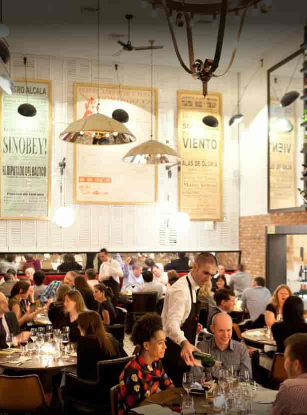 Vinoteca dining area in Canary Wharf, perfect for corporate events and social gatherings.