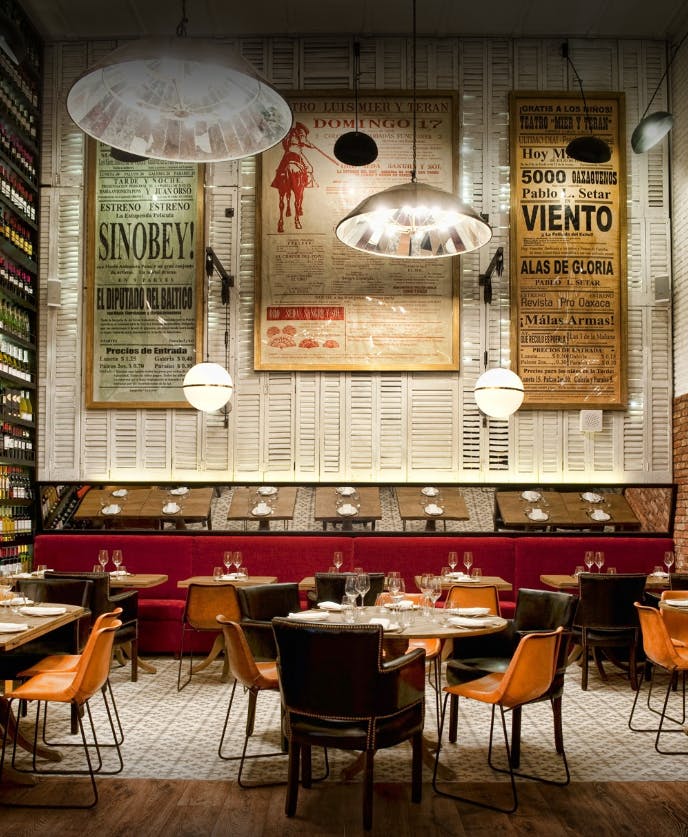 Stylish Vinoteca restaurant in Canary Wharf, ideal for intimate events and gatherings.