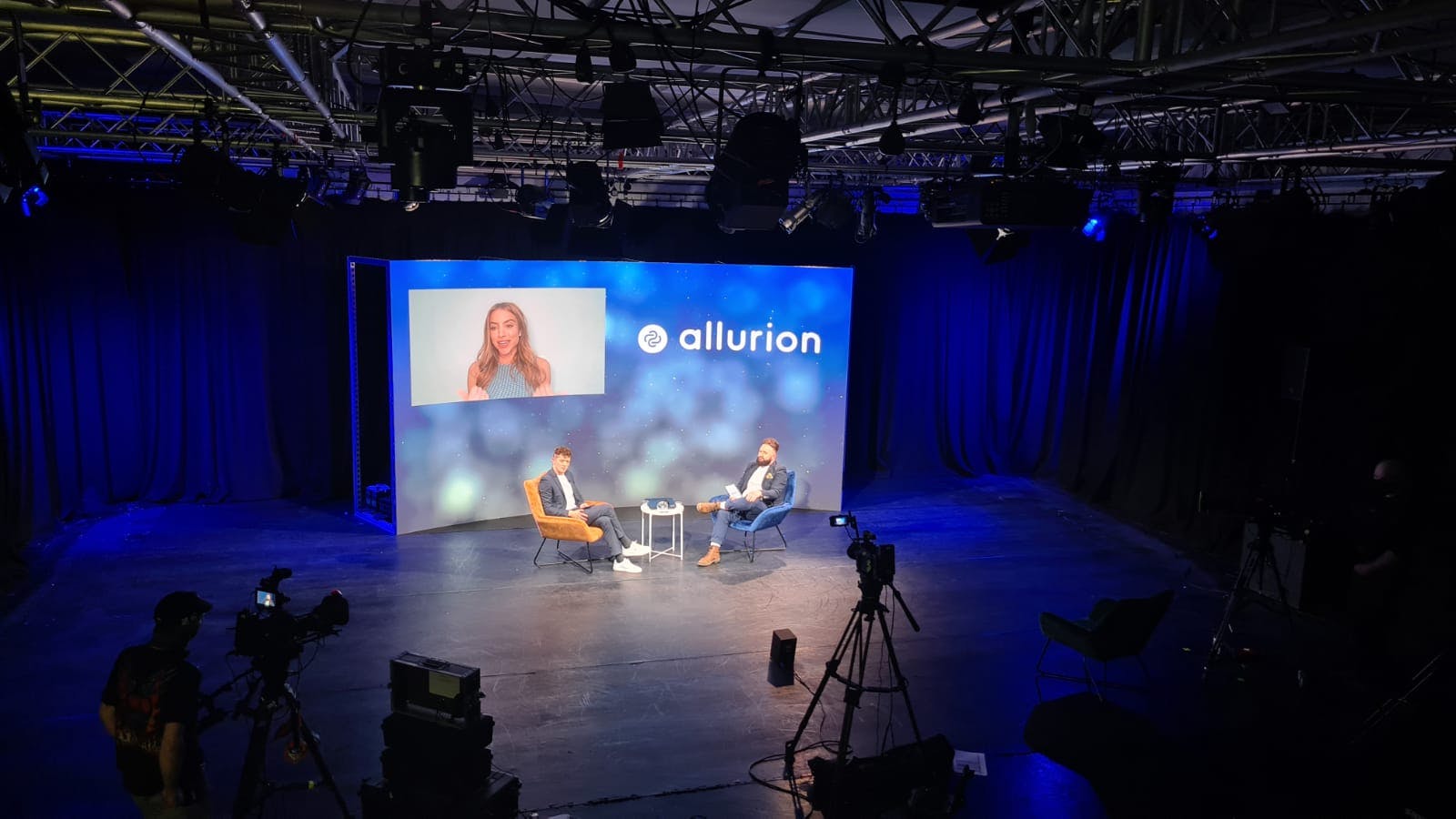 Silvertown Film Studios stage setup for a professional virtual panel discussion.