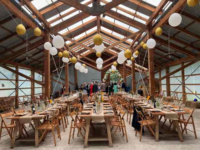 Elegant event space at The Barn @ Oasis Farm, perfect for weddings and corporate gatherings.