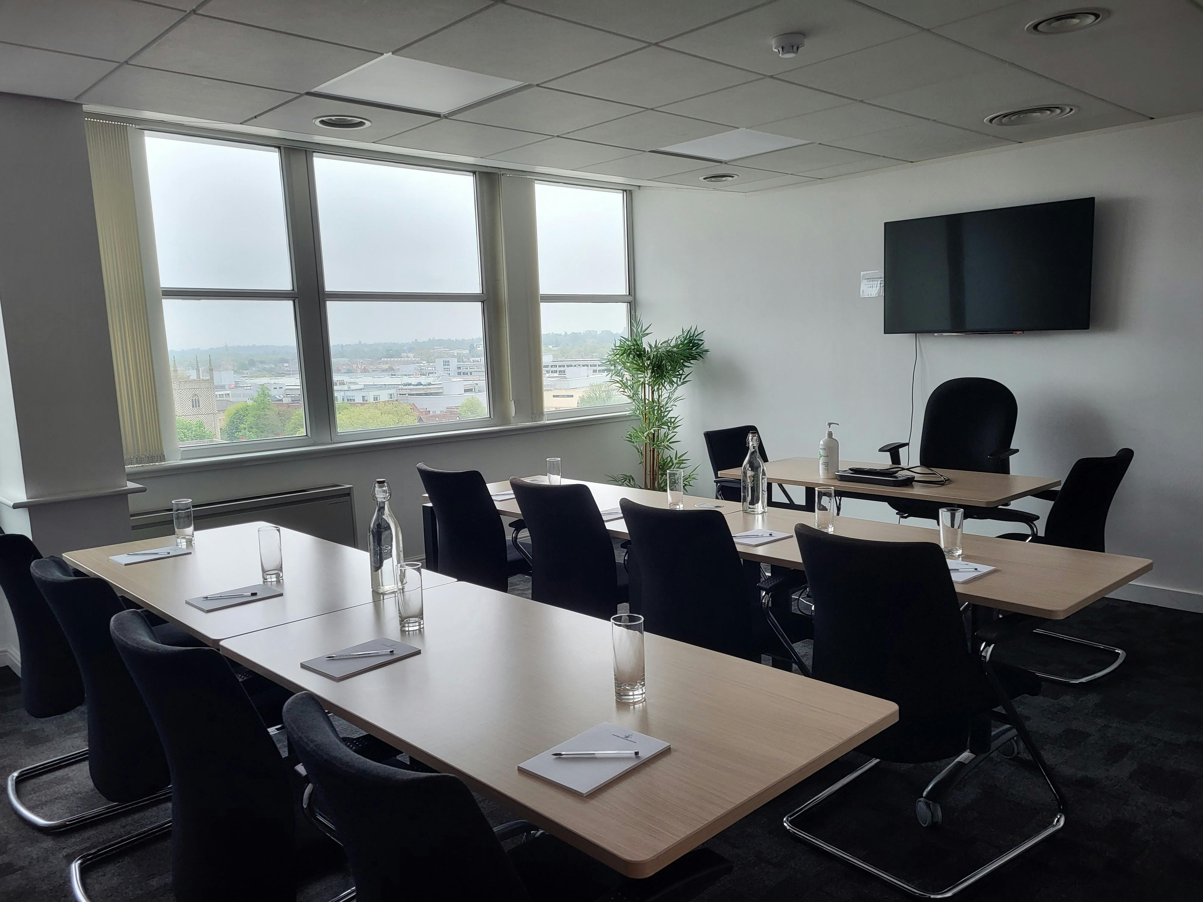 Meeting Room 2 in Reading Business Centre, featuring a central table for professional meetings.