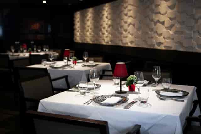 Elegant dining area at Benares Restaurant, perfect for upscale events and gatherings.