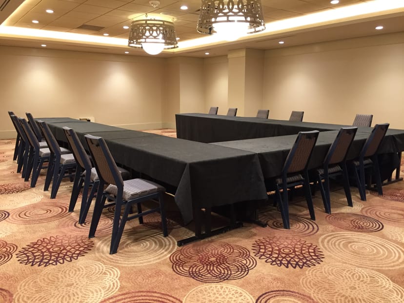 Linden Room at Sheraton Centre Toronto, U-shaped tables for workshops and meetings.