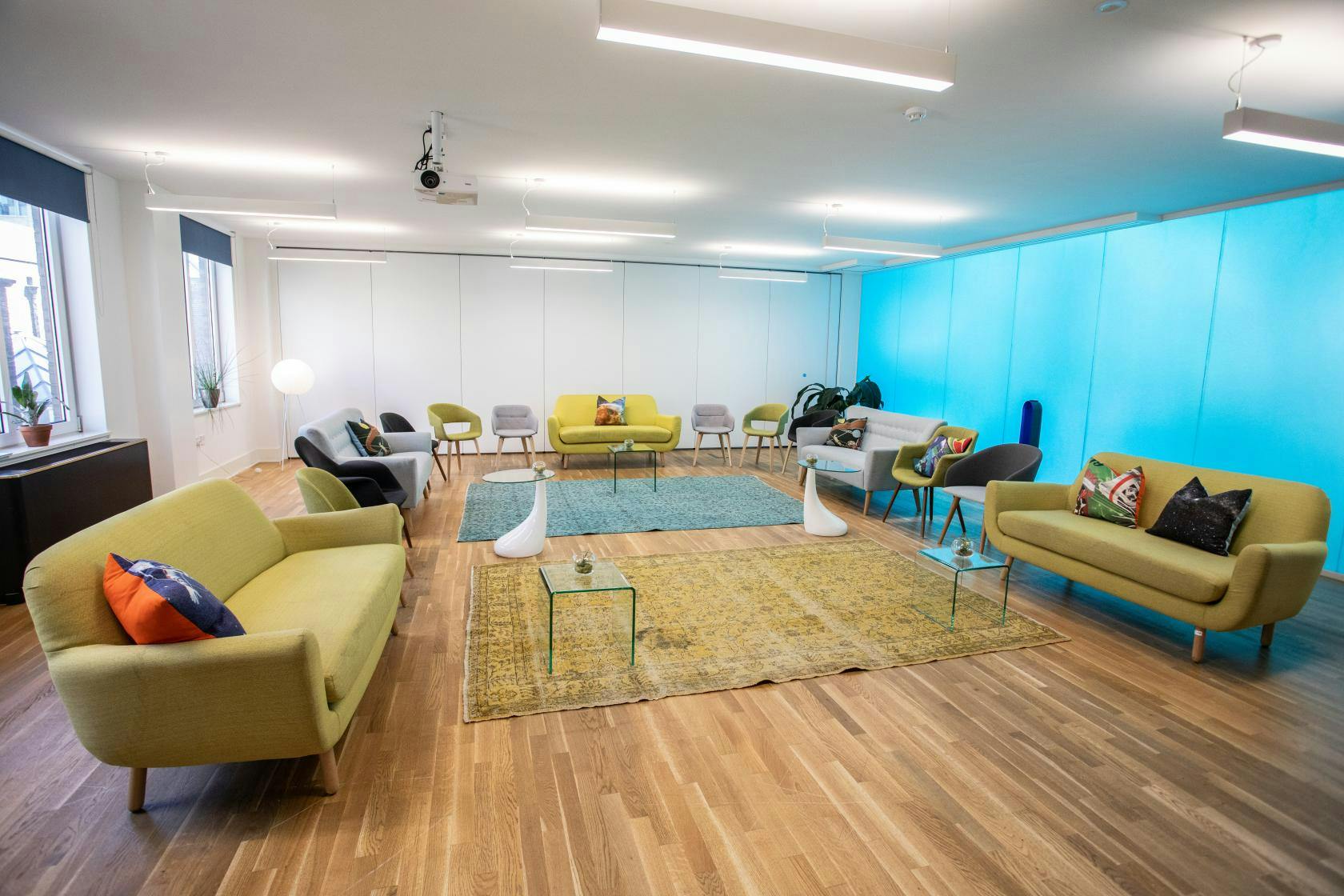 Modern meeting space in Wallacespace Spitalfields, ideal for brainstorming and team discussions.