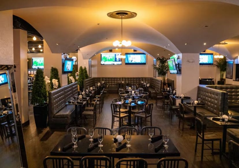 Stylish Proper 21 Main Bar with elegant seating for corporate events and social gatherings.