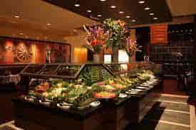 Elegant buffet setup at Fogo de Chão DC for networking events and meetings.