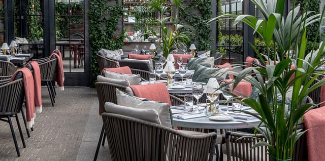 Elegant dining space at The Garden Terrace, ideal for upscale events and gatherings.