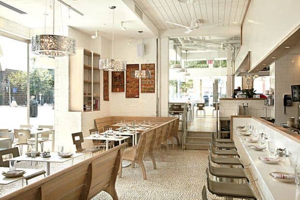 Modern Doi Moi restaurant with stylish seating, ideal for events and meetings.