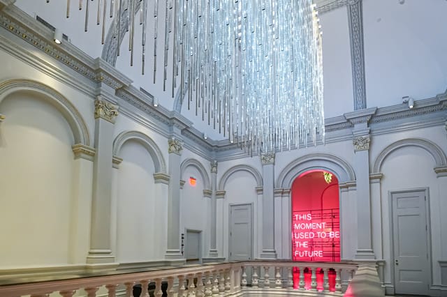 Elegant event space with chandelier at National Portrait Gallery, ideal for corporate gatherings.