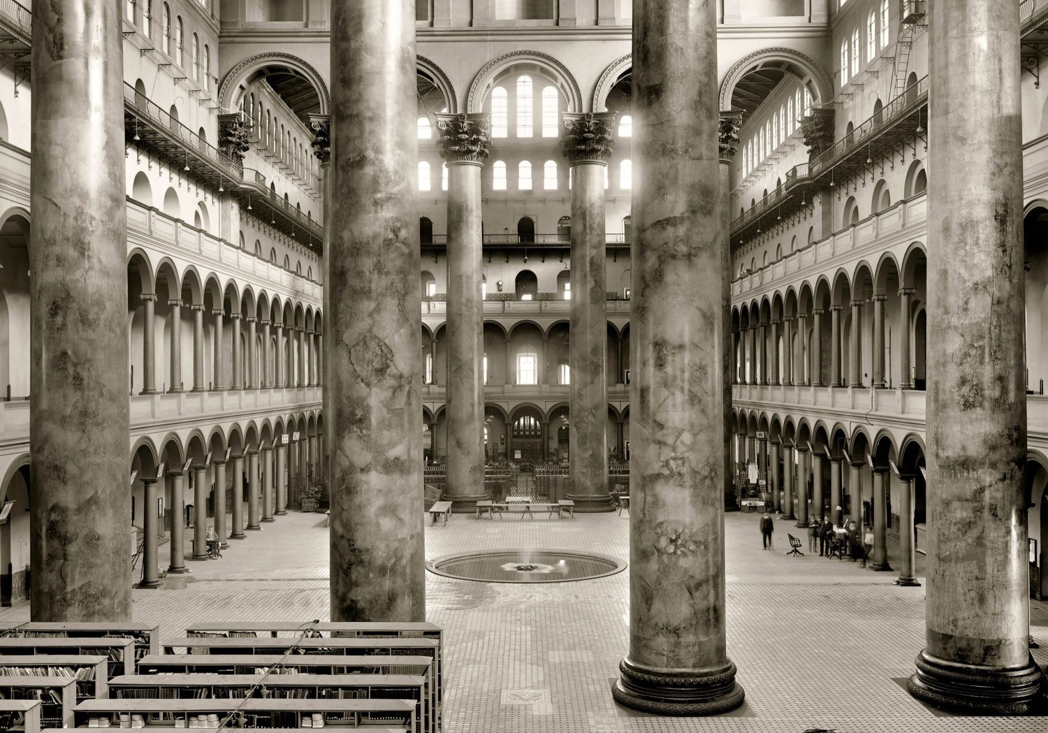 Great Hall in National Building Museum with towering columns, ideal for events and conferences.