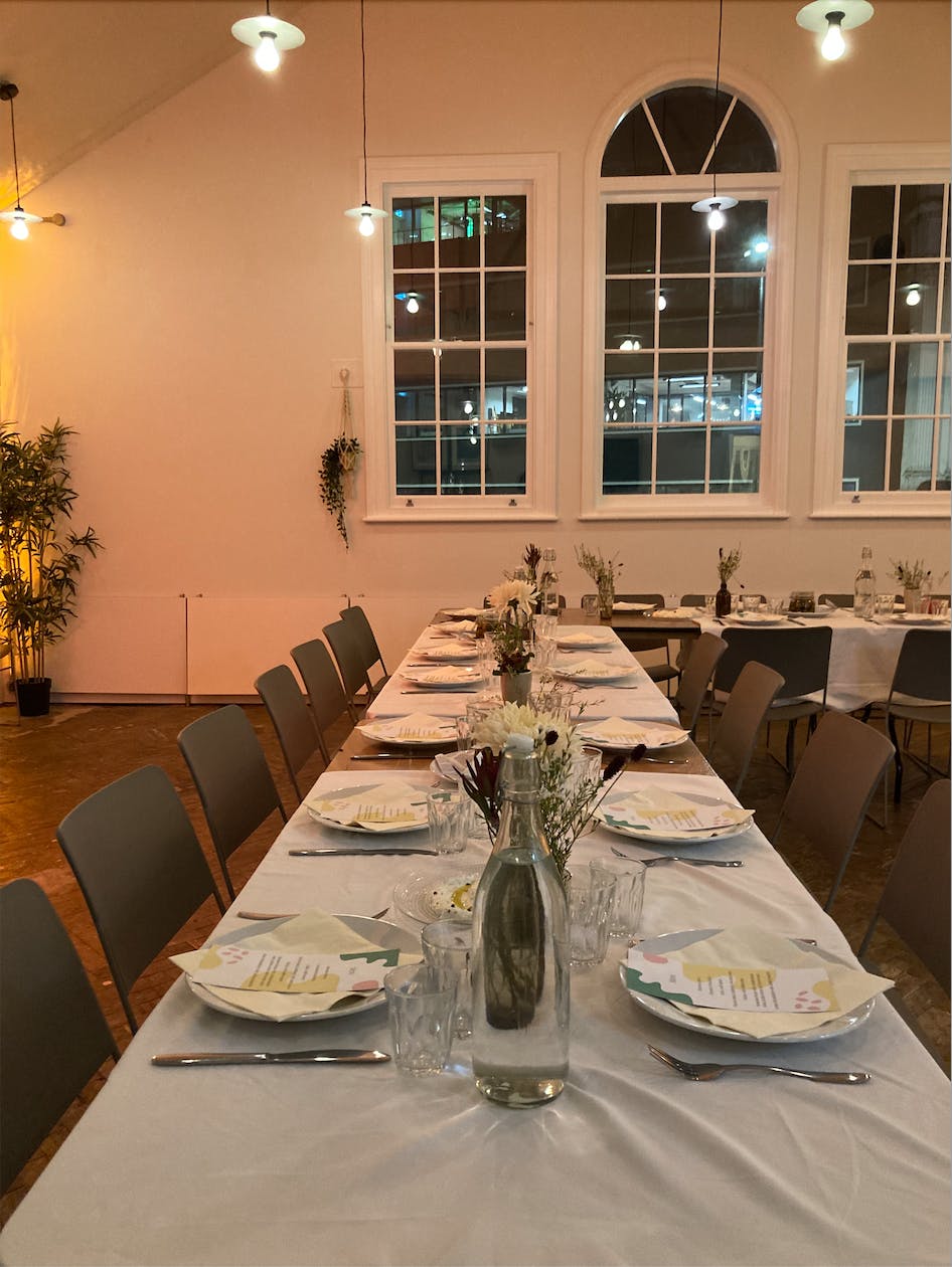 Elegant private dining setup in King's House for memorable meetings and events.