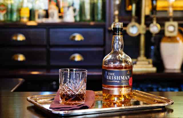 Elegant whiskey display in Irish Whiskey Museum, perfect for networking events.