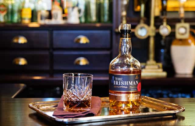 Elegant whiskey display in Irish Whiskey Museum, perfect for networking events.