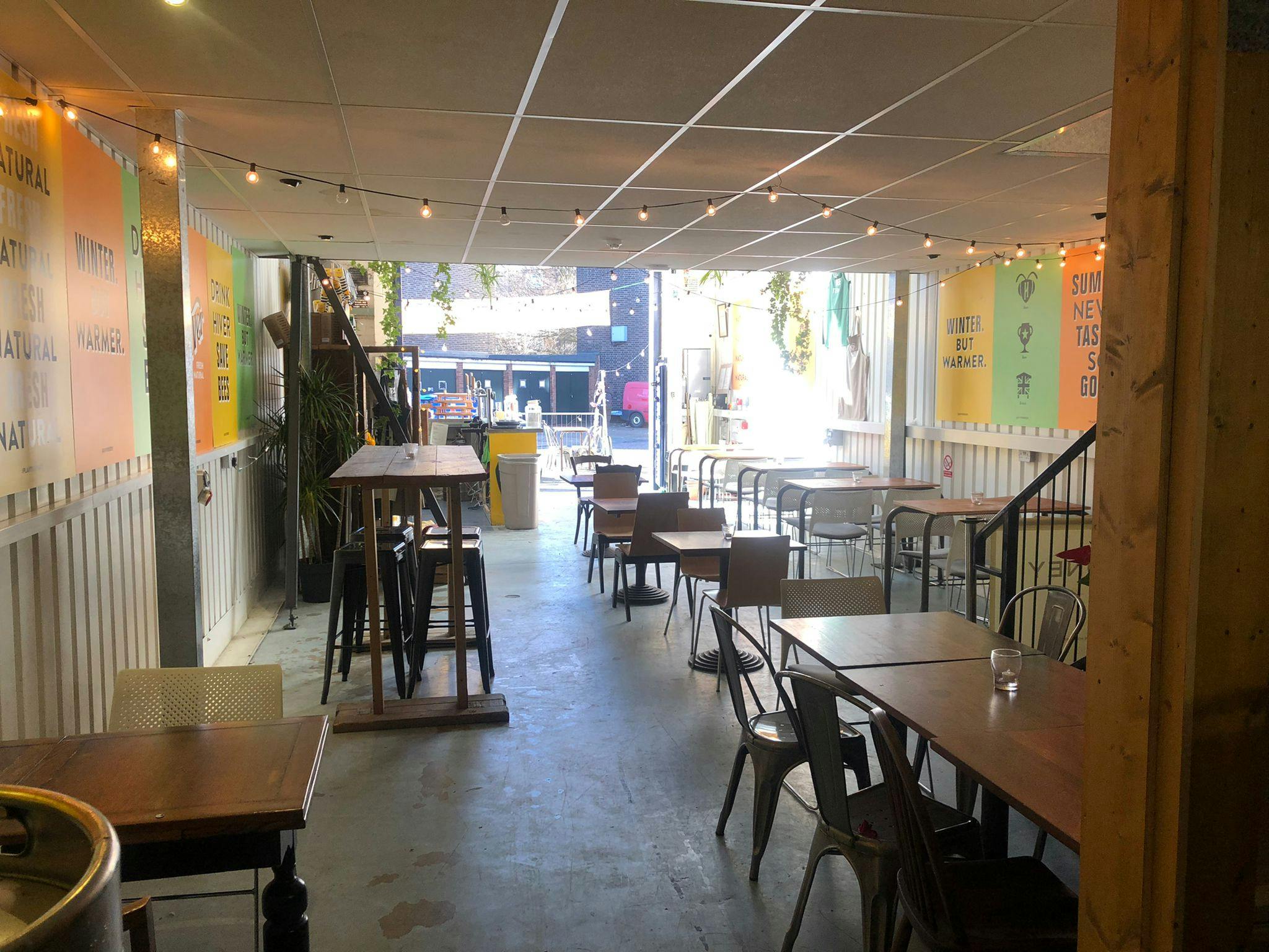 Hiver beer in a modern taproom, perfect for casual gatherings and networking events.