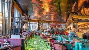 Sakura Room at Ivy Asia Mayfair, vibrant decor for upscale events and gatherings.